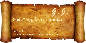 Gyöngyösi Janka névjegykártya